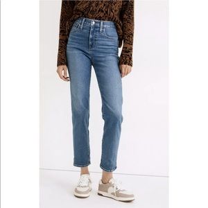 Madewell $88 High-Rise Slim Straight Stovepipe Jeans Arverne Wash Size 32